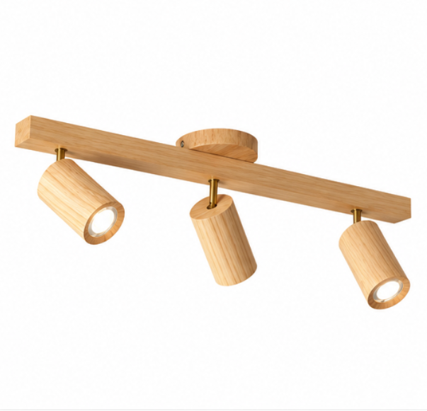 Plafonnier en bois à spots – 1 à 4 lumières