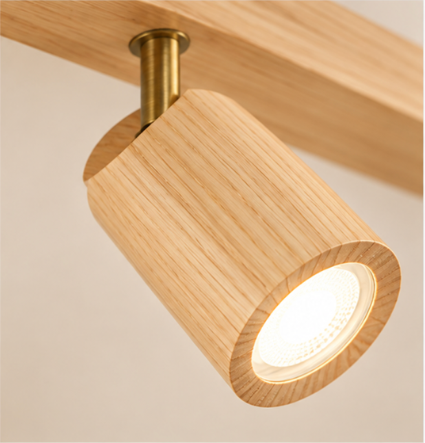 Plafonnier en bois à spots – 1 à 4 lumières
