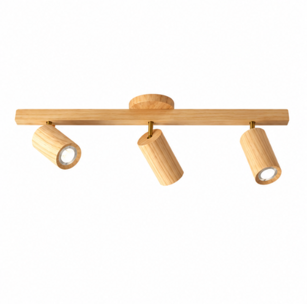 Plafonnier en bois à spots – 1 à 4 lumières