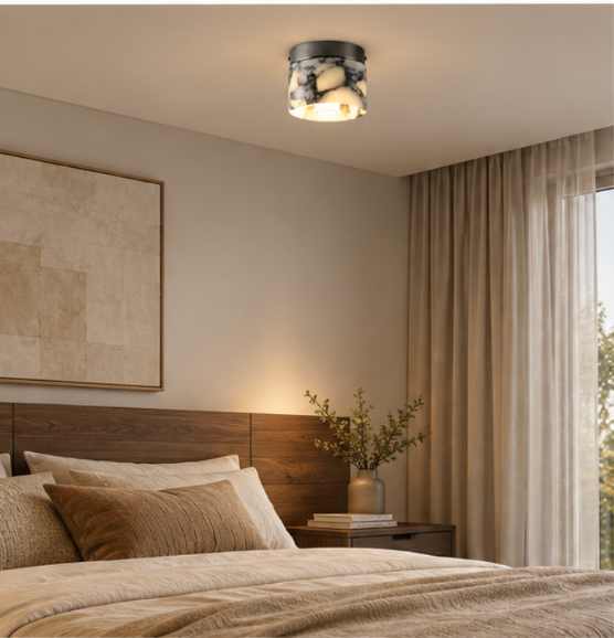 Plafonnier en marbre au style wabi-sabi