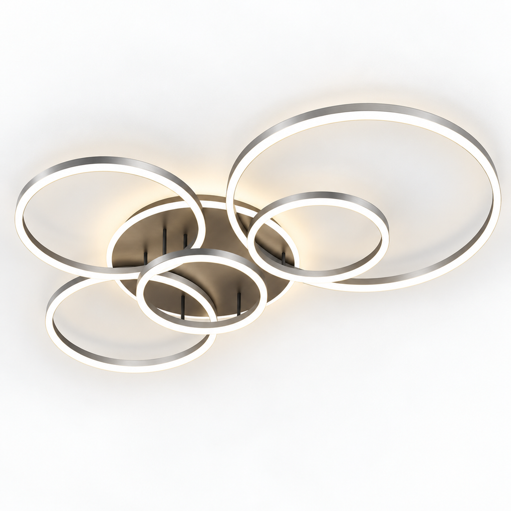 Plafonnier LED design à 5 anneaux