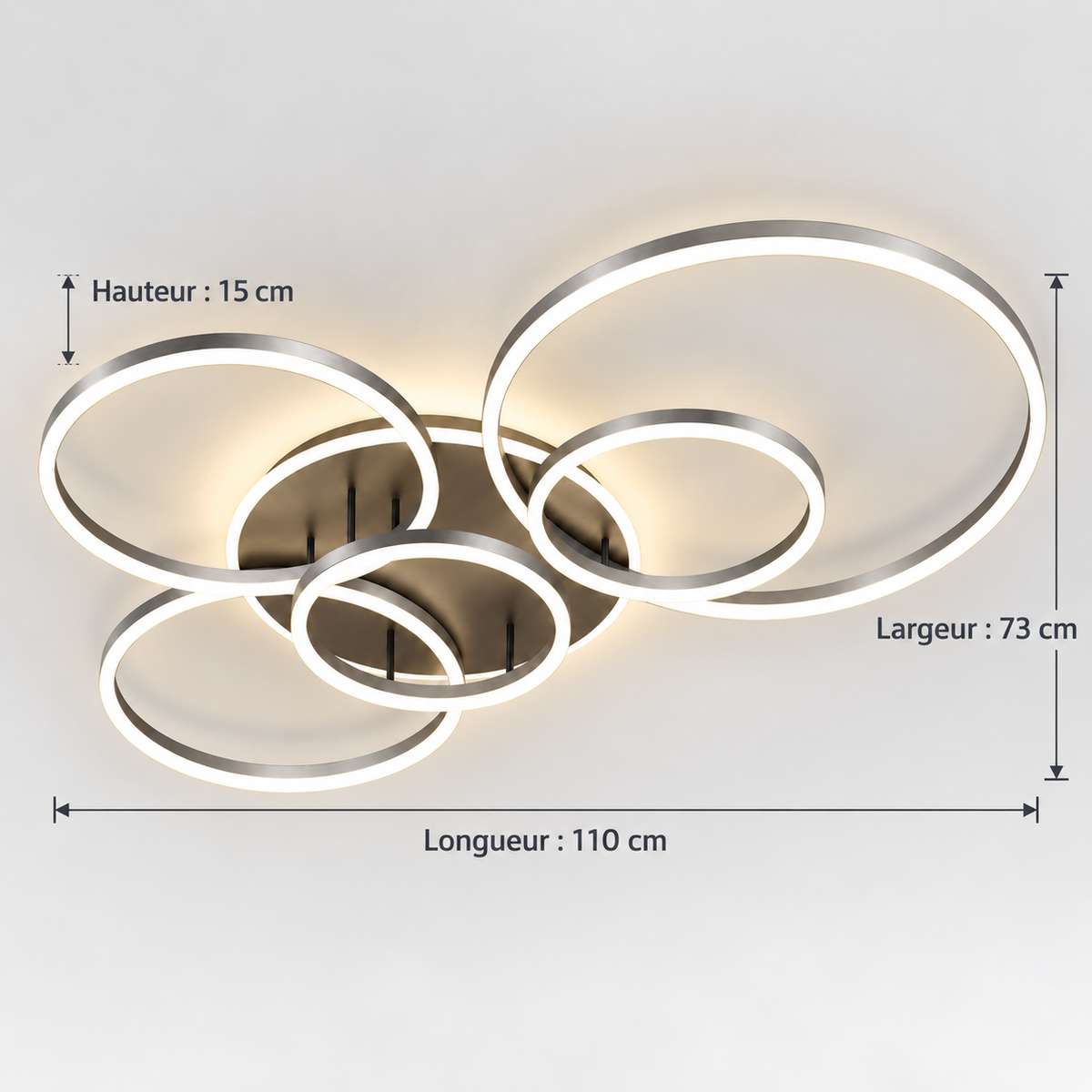 Plafonnier LED design à 5 anneaux