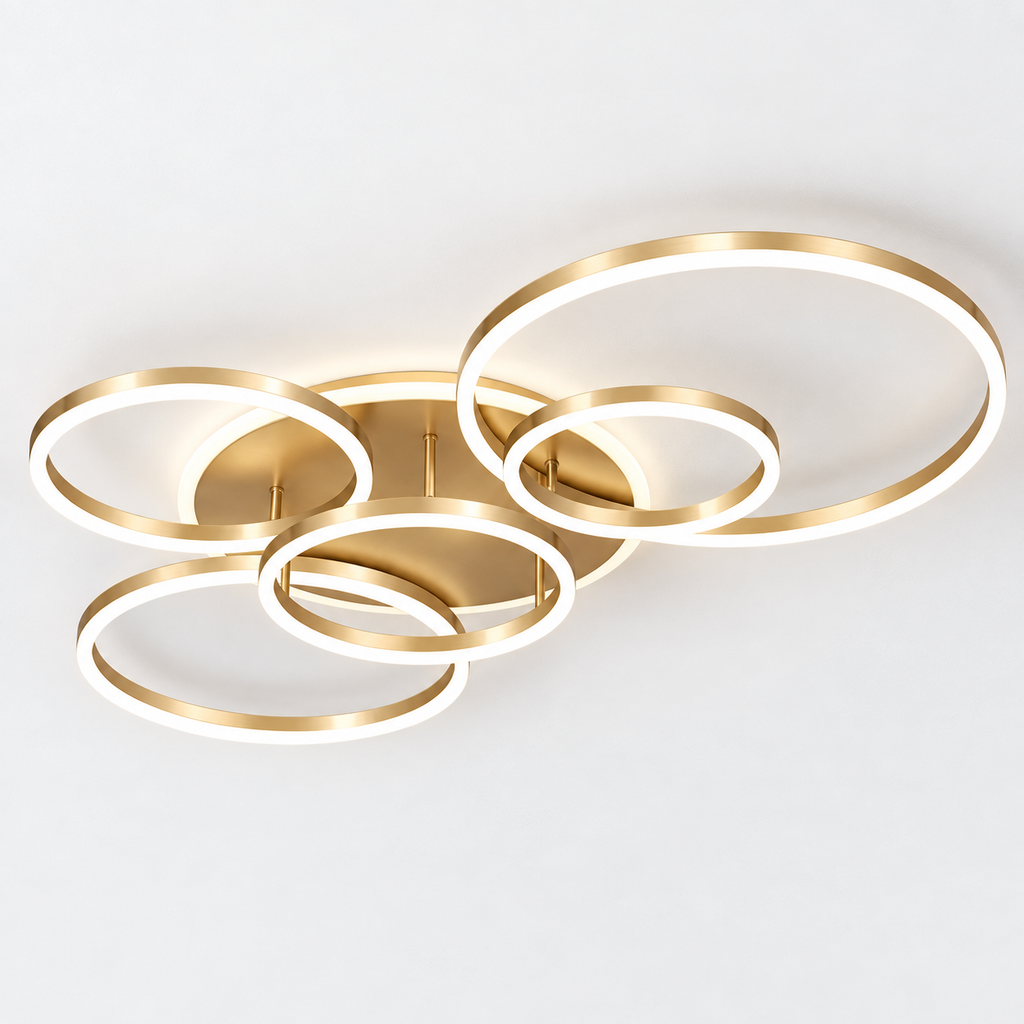 Plafonnier LED design à 5 anneaux