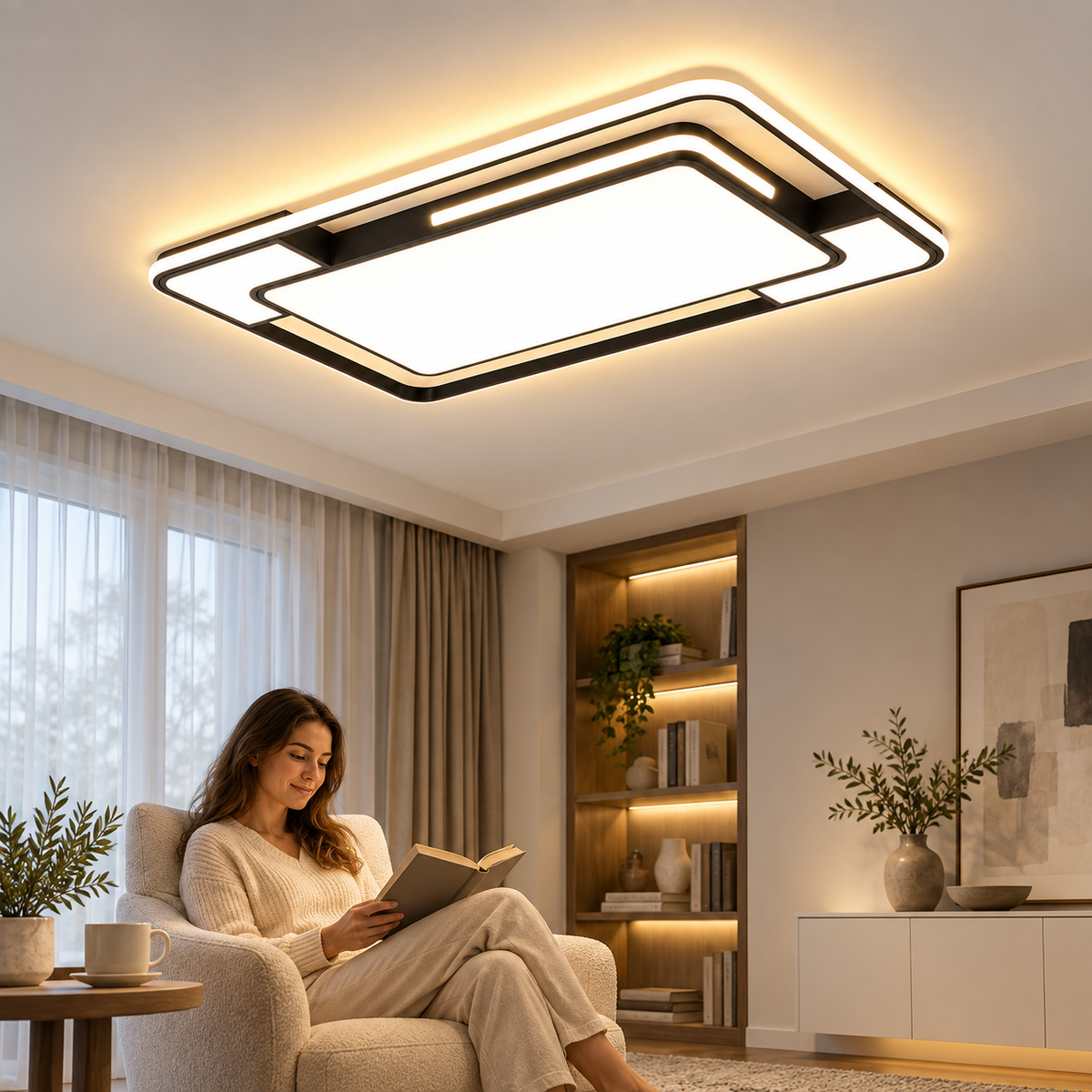 Plafonnier LED moderne en 3 formats