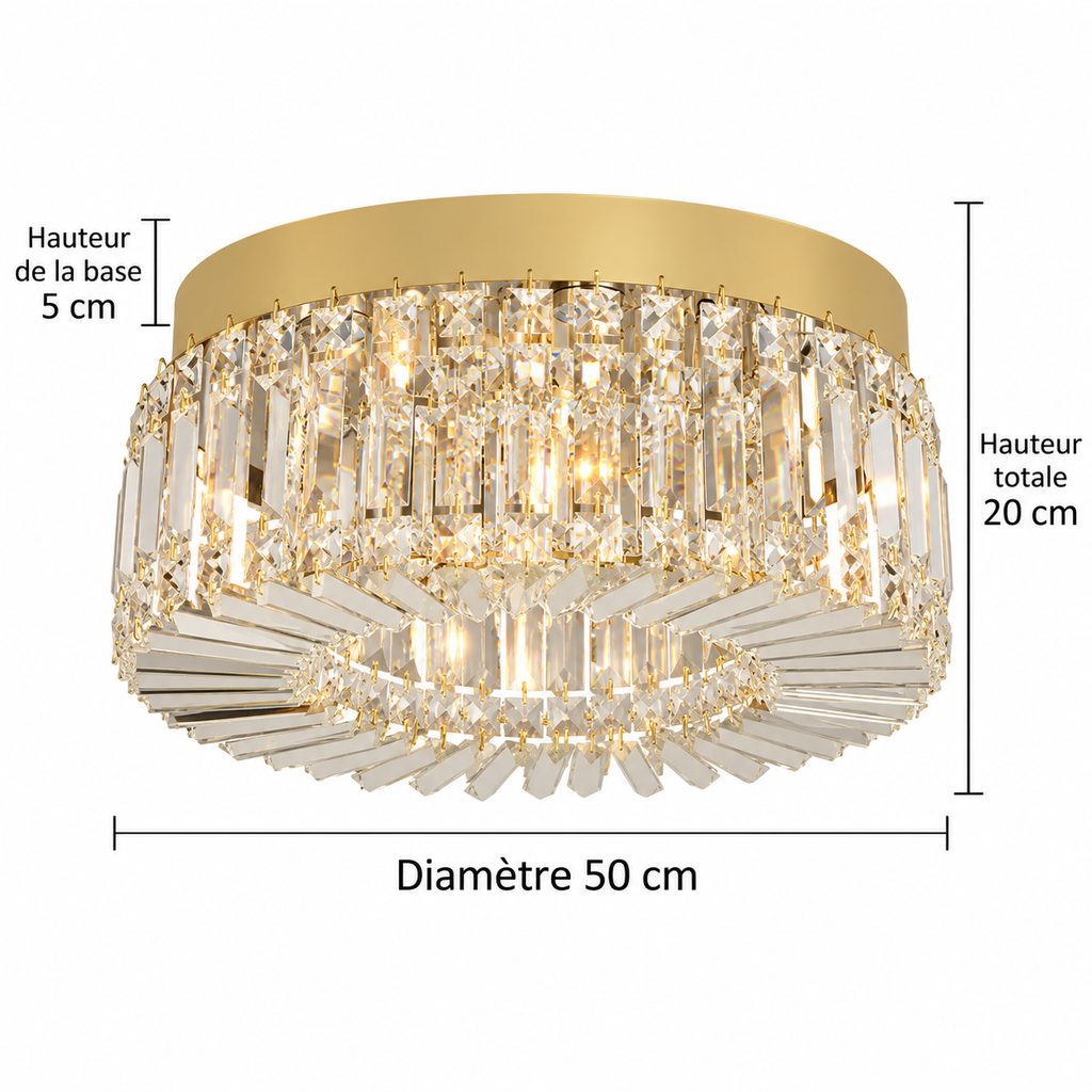 Plafonnier LED en cristal – 40 ou 50 cm