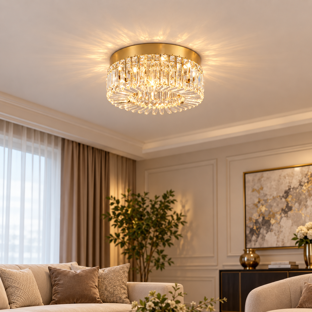Plafonnier LED en cristal – 40 ou 50 cm