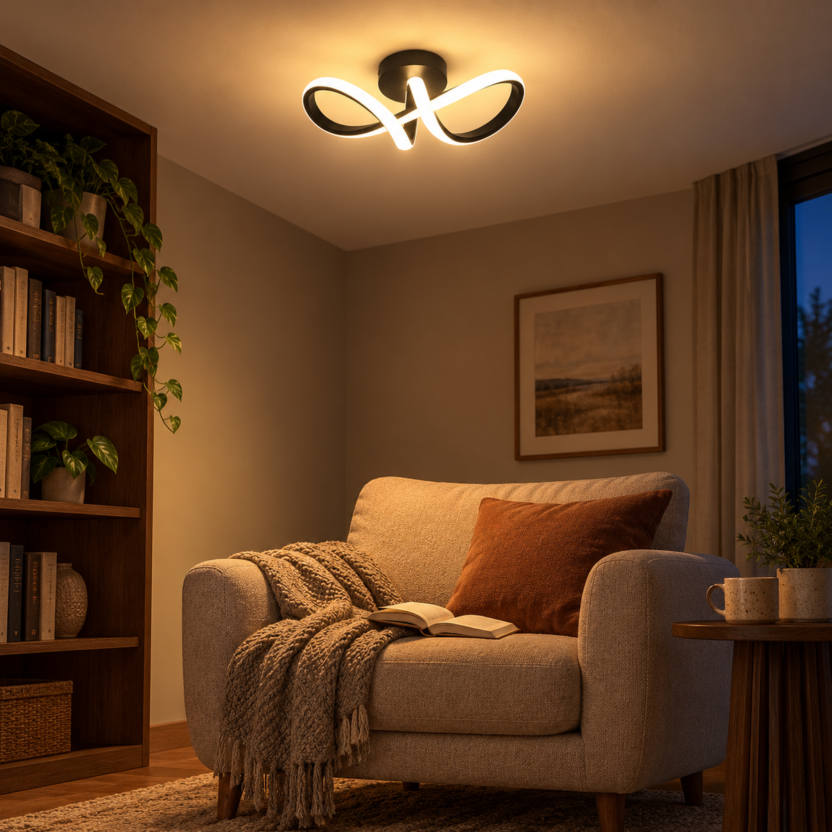 Plafonnier LED minimaliste pour couloir et entrée