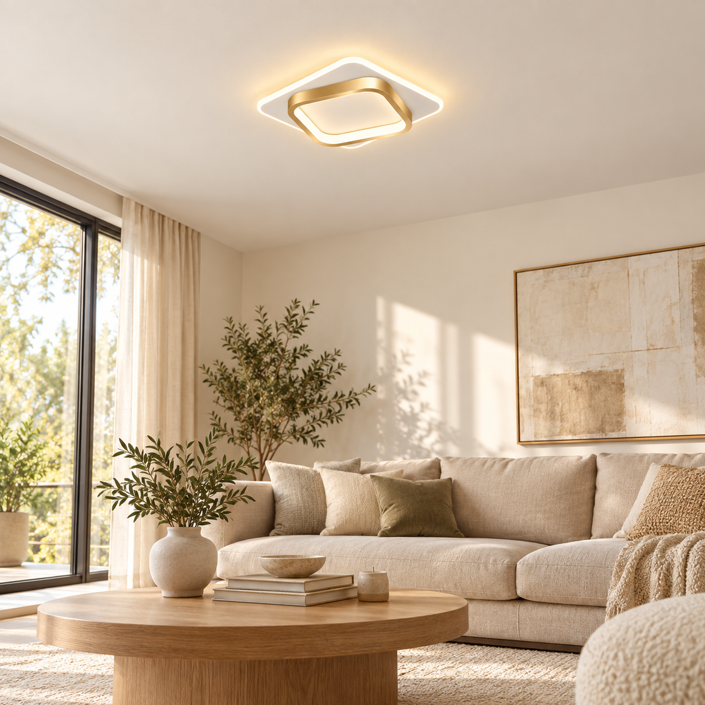Plafonnier LED géométrique rond ou carré