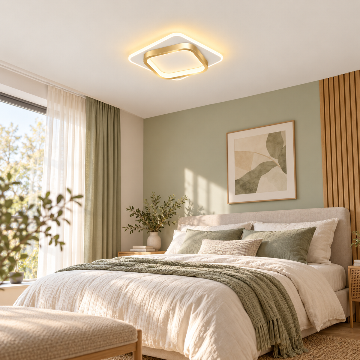 Plafonnier LED géométrique rond ou carré