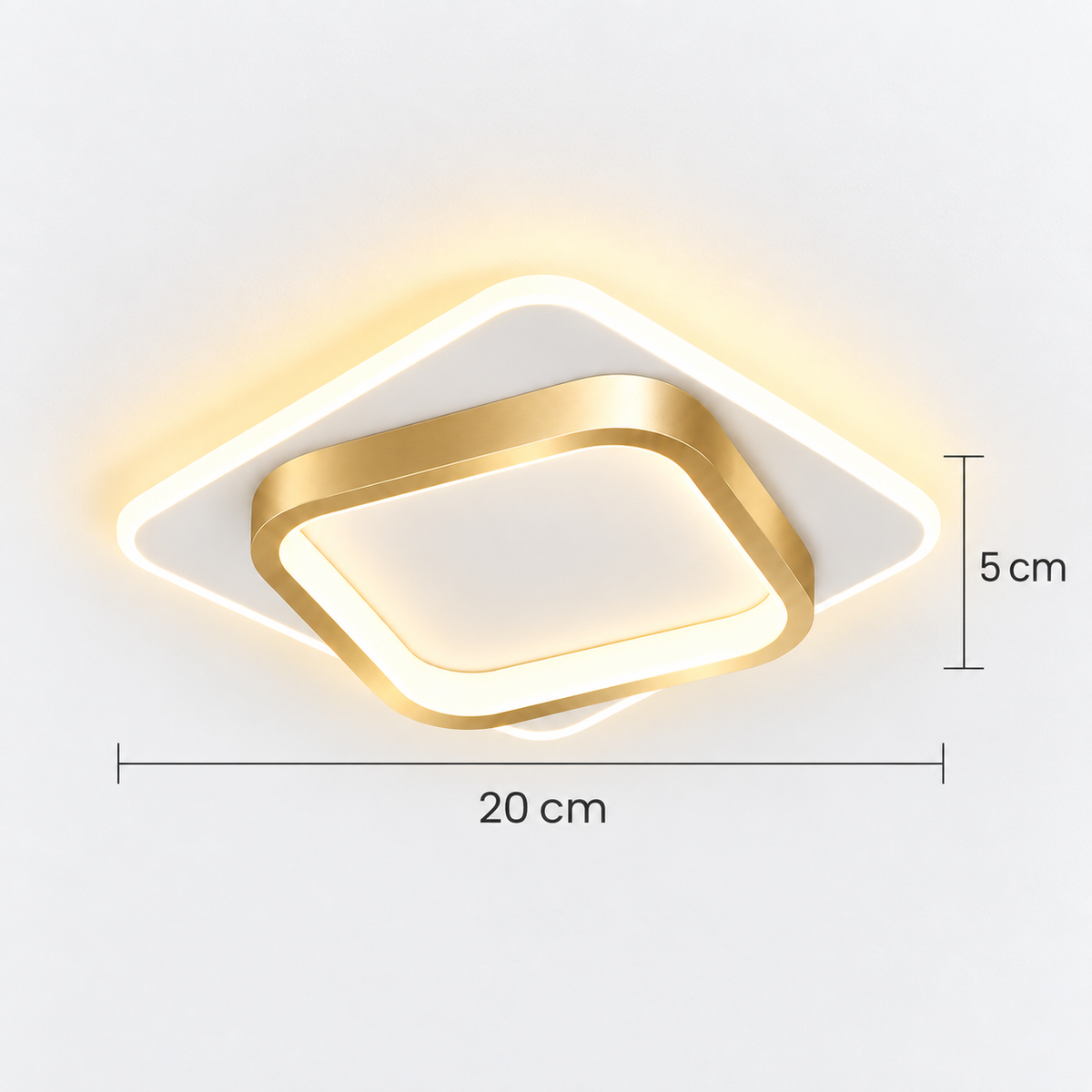 Plafonnier LED géométrique rond ou carré