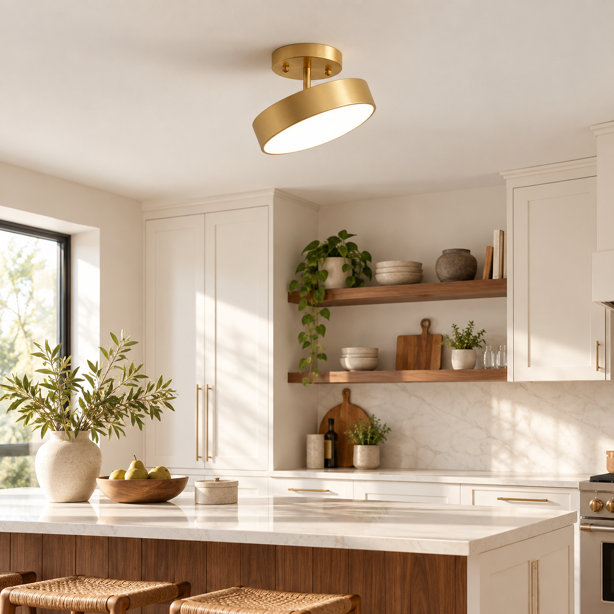 Plafonnier LED rond au design minimaliste