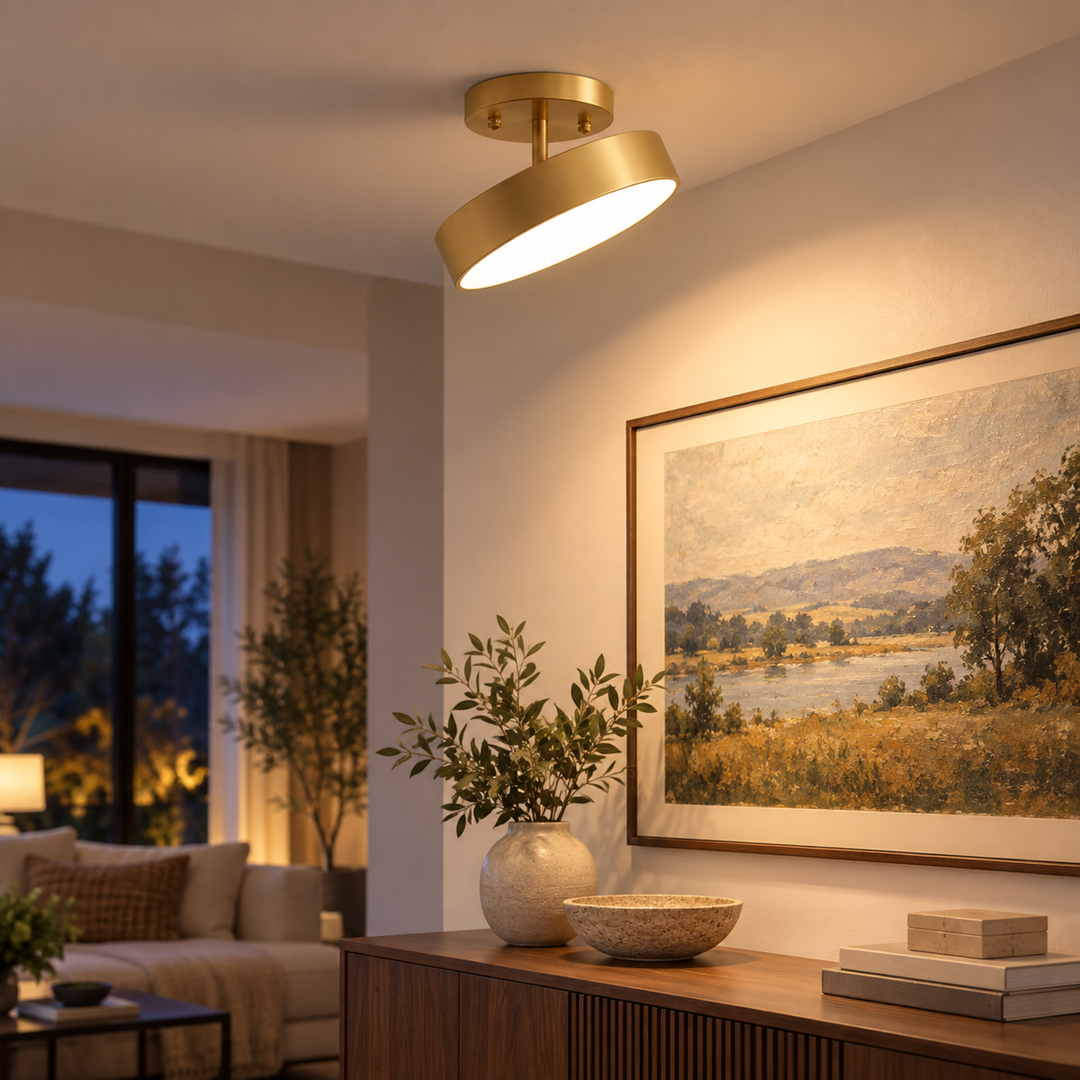 Plafonnier LED rond au design minimaliste