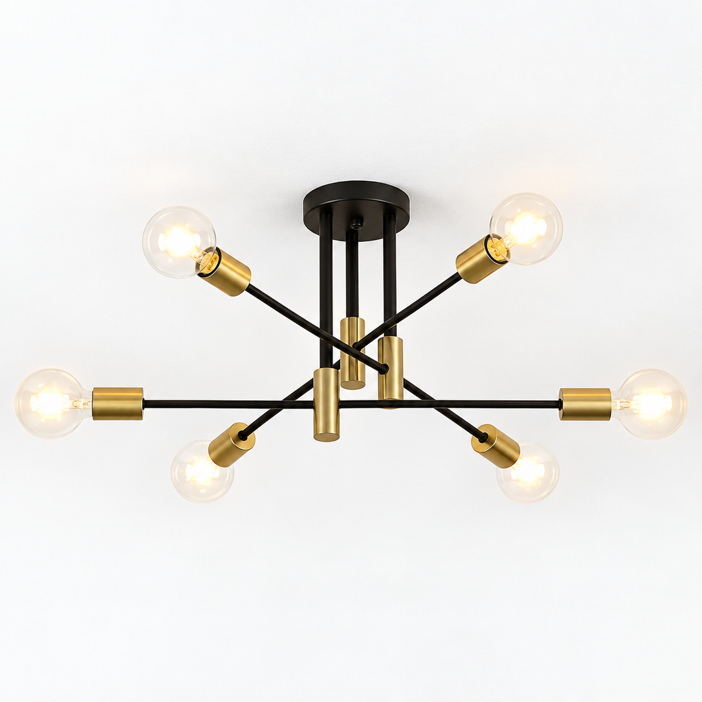 Plafonnier Sputnik à bras croisés – 6 ou 8 lumières