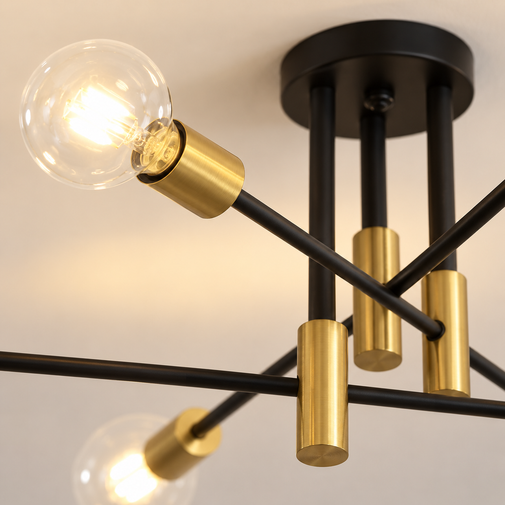 Plafonnier Sputnik à bras croisés – 6 ou 8 lumières