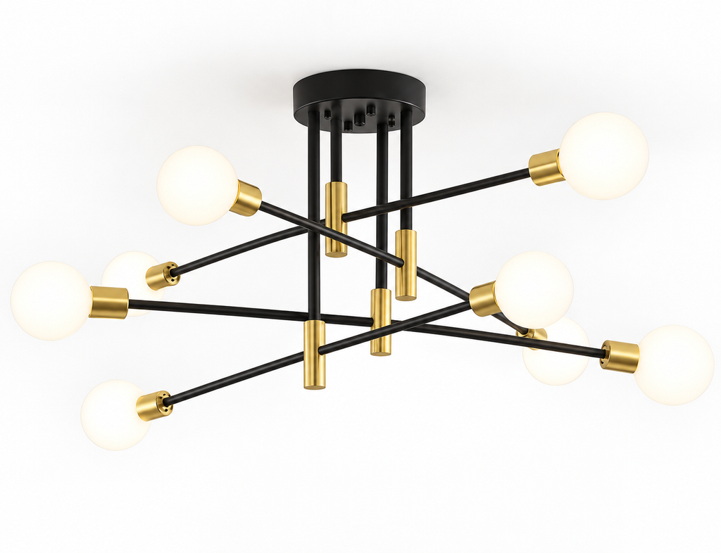 Plafonnier Sputnik à bras croisés – 6 ou 8 lumières