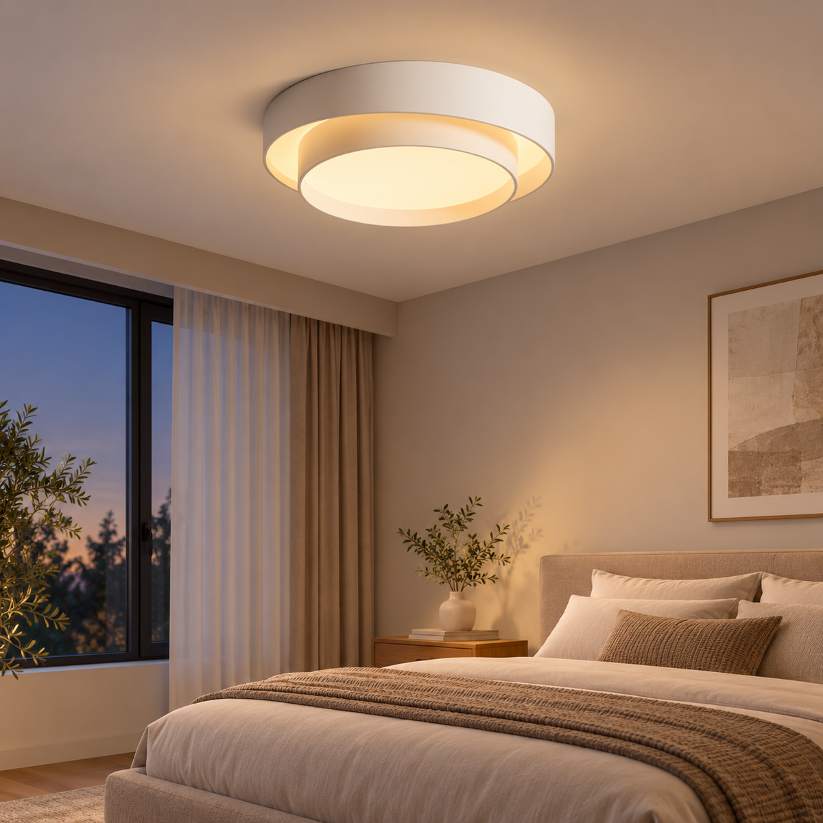 Plafonnier LED nordique au design épuré – Ø40 ou 50 cm