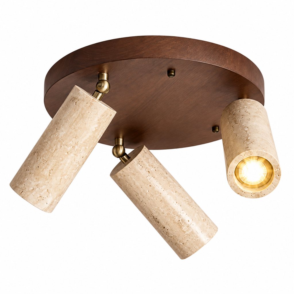 Plafonnier à 3 spots orientables en pierre naturelle