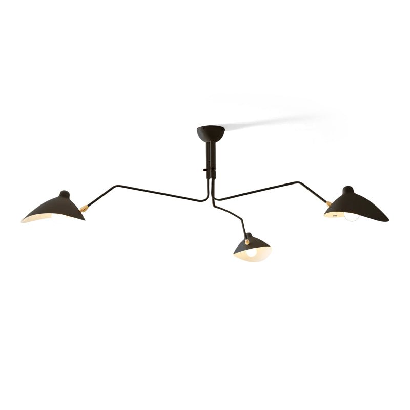 Plafonnier moderne Ems en Métal, Aluminium, Laiton Noir