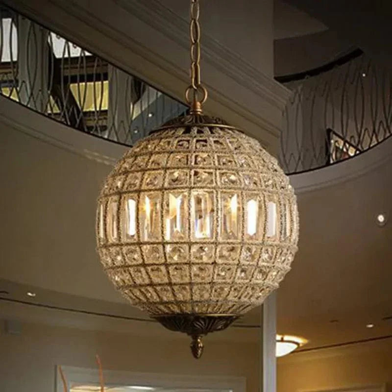 Lustre baroque en cristal et fer forgé