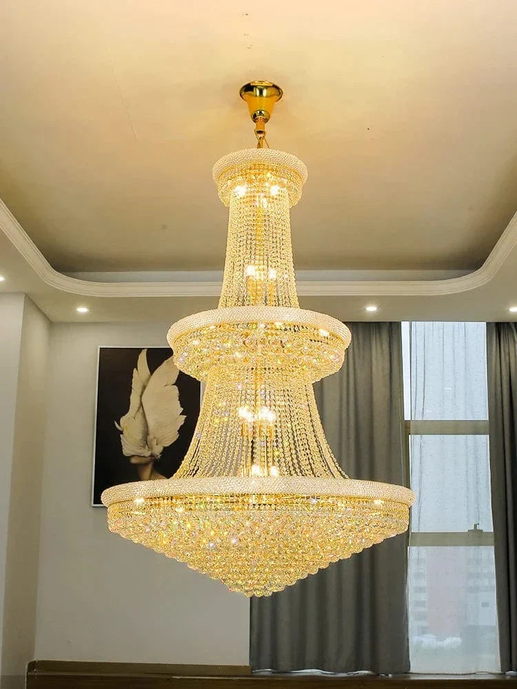 Lustre cristal doré