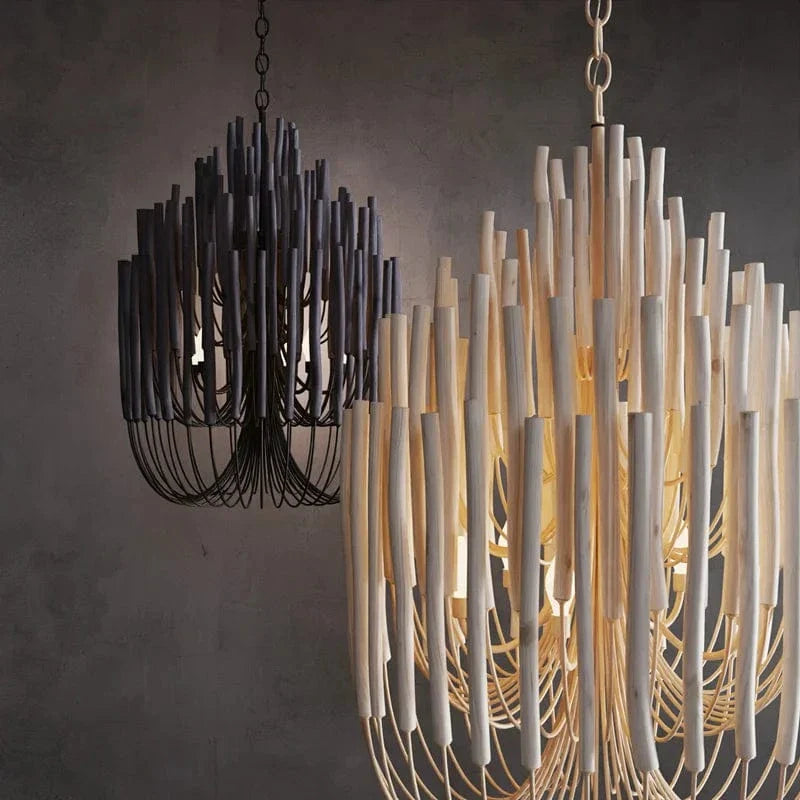 Lustre en bois style bohème chic