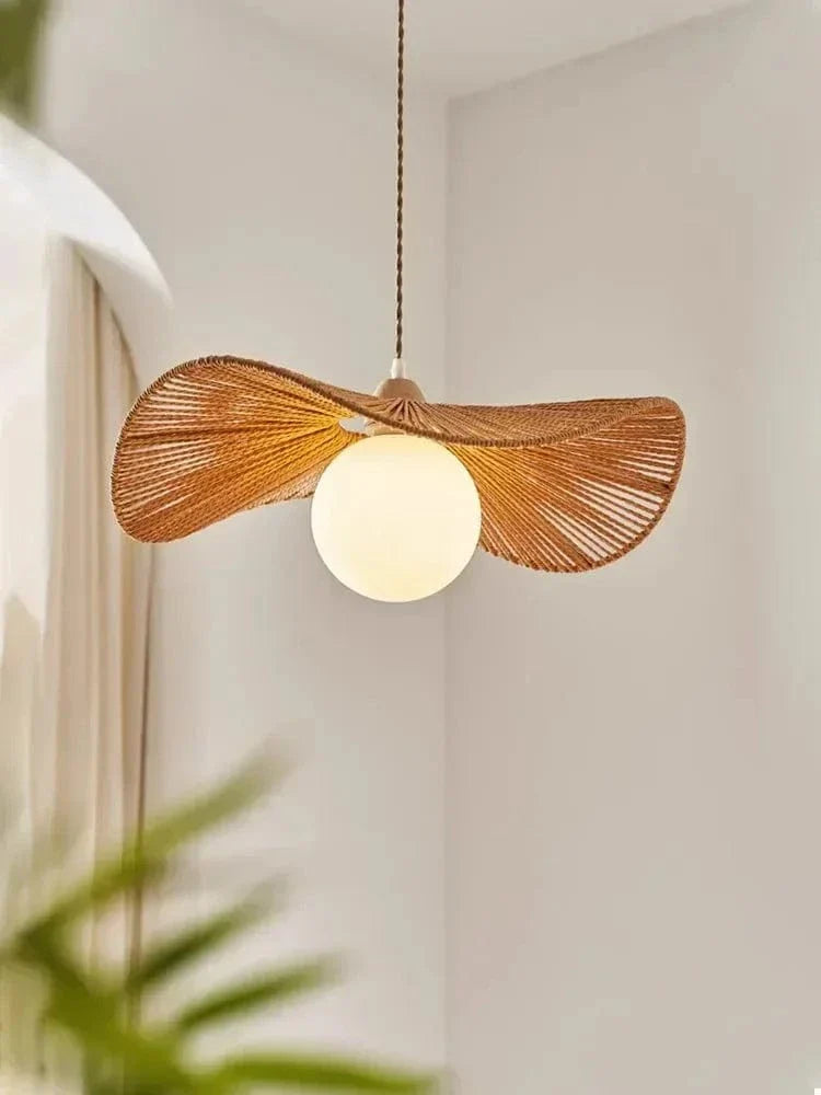 Suspension boule abat-jour chanvre