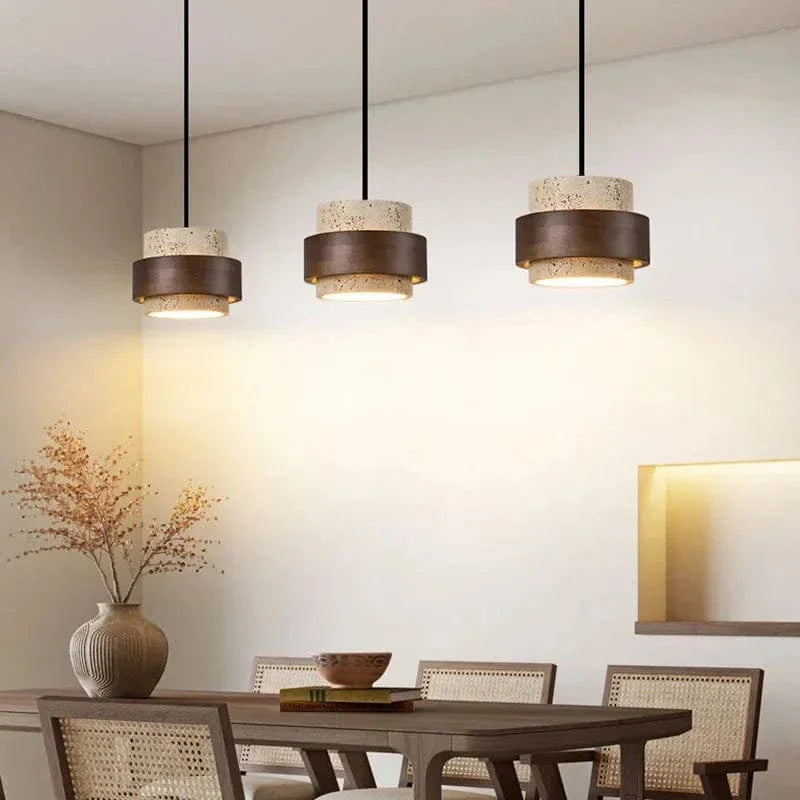 Suspension luminaire travertin
